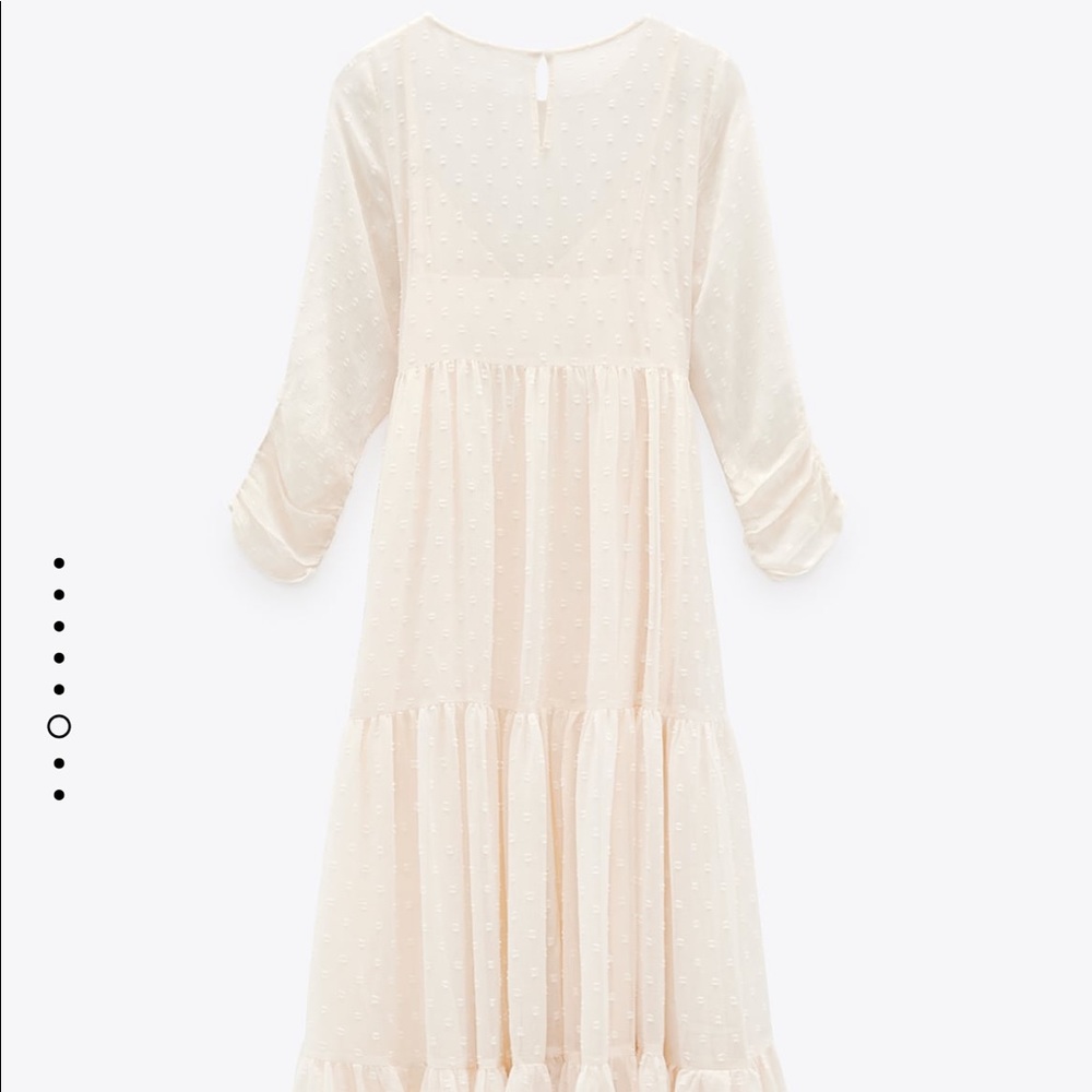 Zara White Swiss Dot Maxi Dress - Picture 12 of 15